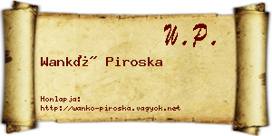 Wankó Piroska névjegykártya
